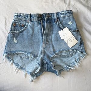 Brand new, Zara high rise denim shorts. Size 2